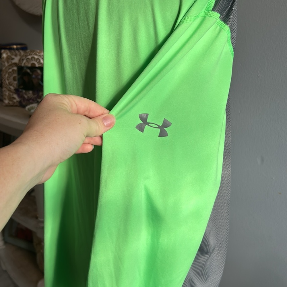 [Under Armour] Bright Green/Gray Athletic Shirt - Size XL - Picture 2 of 5